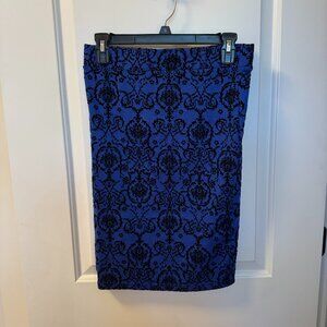 Iris Los Angeles Blue and Black Pencil Skirt Size M